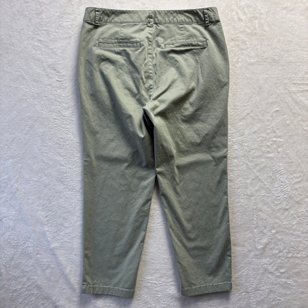 LL Bean Pants Women Sz 8 Reg Olive Green Cotton Casual Chino Classic Preppy - Picture 9 of 11